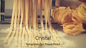  Presentation with human machine relation - Beautiful PPT theme featuring making tagliatelle with pasta machine backdrop and a lemonade colored foreground