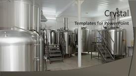  Presentation with brewery - Colorful PPT layouts enhanced with making tanks in small capacity backdrop and a light gray colored foreground