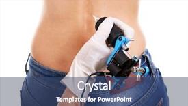  Presentation with potter hands making in clay - Amazing slide deck having making tattoo on woman lumbar backdrop and a ocean colored foreground