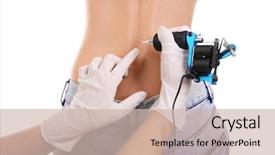  Presentation with tattoo - Cool new PPT layouts with making tattoo on woman lumbar backdrop and a soft green colored foreground