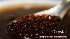  Presentation with tapioca - PPT layouts with making-the-pearl-milk-tea background and a wine colored foreground