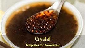  Presentation with tapioca - Colorful PPT theme enhanced with making-the-pearl-milk-tea backdrop and a wine colored foreground