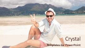  Presentation with victory - Amazing theme having making the victory peace sign backdrop and a  colored foreground