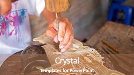  Presentation with indonesia - Slide deck enhanced with making tradititional wajang puppet background and a coral colored foreground