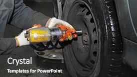  Presentation with compressed air - Beautiful presentation design featuring making tyre fitting with air backdrop and a dark gray colored foreground