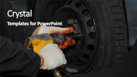  Presentation with compressed air - Presentation theme enhanced with making tyre fitting with air background and a black colored foreground