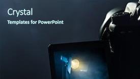  Presentation with free - Audience pleasing slide set consisting of making video in studio free backdrop and a tawny brown colored foreground