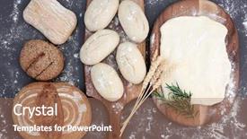  Presentation with pizza pasta dough for bread - Audience pleasing slide set consisting of making with ciabatta and seed backdrop and a coral colored foreground