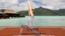  Presentation with healthy lifestyle cute - Audience pleasing slide deck consisting of making yoga in low lung backdrop and a red colored foreground