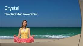  Presentation with yoga - Colorful slide deck enhanced with logo image to a bisiness backdrop and a dark gray colored foreground