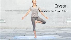  Presentation with benefits of yoga - Presentation with making yoga in tree pose background and a white colored foreground