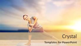  Presentation with healthy people - Slide deck enhanced with making yoga low angle lung background and a lemonade colored foreground