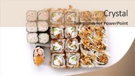  Presentation with fish tuna - PPT layouts with makis - big set of various maki background and a coral colored foreground