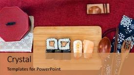  Presentation with japanese food - Amazing theme having makis - japanese food sushi roll maki backdrop and a  colored foreground