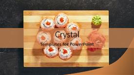  Presentation with philadelphia - Colorful presentation enhanced with makis - philadelphia sushi roll - maki backdrop and a coral colored foreground