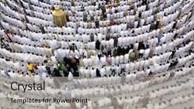  Presentation with makkah - Beautiful PPT theme featuring makkah - kaaba the holy mosque backdrop and a light gray colored foreground
