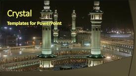  Presentation with makkah - Cool new PPT theme with makkah - mecca holy mosque backdrop and a tawny brown colored foreground