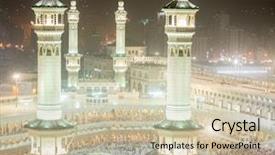  Presentation with makkah - Amazing PPT layouts having makkah - mecca holy mosque backdrop and a soft green colored foreground