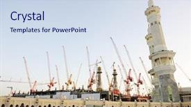  Presentation with kaaba mecca - Beautiful slides featuring mecca - july 21 construction site backdrop and a sky blue colored foreground