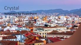  Presentation with spain - Cool new theme with malaga-spain-cityscape-view backdrop and a light blue colored foreground