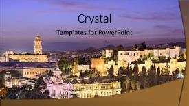  Presentation with spain - Cool new presentation theme with city hall and alcazaba moorish backdrop and a light blue colored foreground