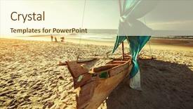  Presentation with sail - Presentation design consisting of malagasy sail boat morondava madagascar background and a cream colored foreground