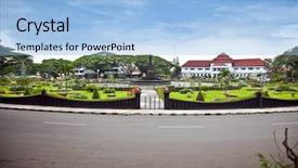  Presentation with tower - Slides having malang on east java indonesia background and a light blue colored foreground
