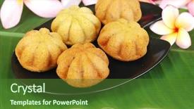  Presentation with muffin - PPT theme having malay food - malaysian traditional muffin background and a  colored foreground