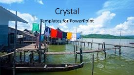  Presentation with sabah - Presentation theme consisting of malay house - view of a waters village background and a light blue colored foreground