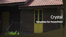  Presentation with city - Theme having malay house in the city background and a dark gray colored foreground