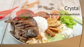  Presentation with food fish - Presentation design enhanced with malay or indonesian local food background and a lemonade colored foreground