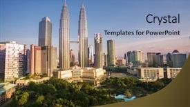  Presentation with malaysia - Presentation theme with malaysia - landscape of kuala lumper background and a teal colored foreground
