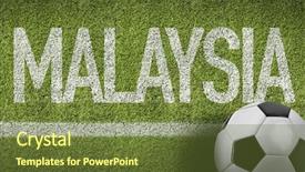  Presentation with patriotic - Theme featuring malaysia ball in a soccer background and a  colored foreground