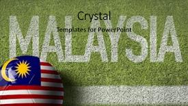  Presentation with patriotic - Slides enhanced with malaysia ball in a soccer background and a  colored foreground