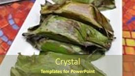  Presentation with malaysia - Cool new slides with malaysia-cuisine-grilled-glutanous-rice backdrop and a tawny brown colored foreground