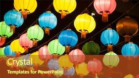  Presentation with malaysia culture - PPT theme featuring malaysia culture - colorful chinese lanterns in chinatown background and a crimson colored foreground