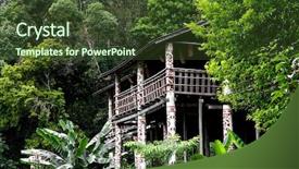  Presentation with malaysia culture - Theme consisting of malaysia culture - longhouse in sarawak borneo background and a tawny brown colored foreground