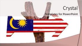  Presentation with malaysia flag - PPT layouts having malaysia flag wooden sign isolated background and a lemonade colored foreground