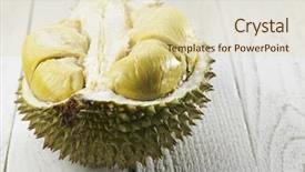  Presentation with durian - Theme with malaysia fruit durian background and a soft green colored foreground