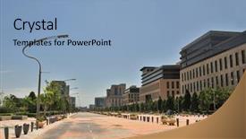  Presentation with city street - Theme consisting of malaysia abstract - empty city street in hot background and a light blue colored foreground