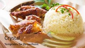  Presentation with grilled chicken - Slides consisting of malaysia grilled chicken rice asian background and a gold colored foreground