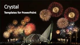  Presentation with show - Audience pleasing presentation design consisting of malaysia independent day - fireworks show backdrop and a black colored foreground