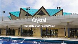  Presentation with kuala lumpur - Theme featuring malaysia national mosque at kuala background and a violet colored foreground