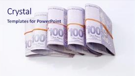  Presentation with ringgit malaysia - Presentation theme consisting of malaysia one hundred ringgit on the white background background and a sky blue colored foreground
