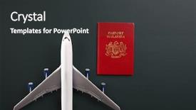 Presentation with passport - Slide deck consisting of malaysia passport and toy plane background and a dark gray colored foreground