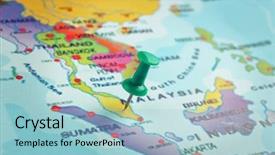  Presentation with malaysia - Cool new slides with malaysia pinned on a map backdrop and a light blue colored foreground