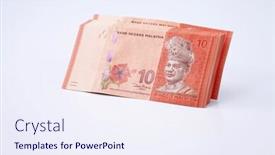  Presentation with ringgit malaysia - Presentation design featuring malaysia-ten-ringgit background and a sky blue colored foreground