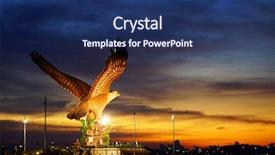  Presentation with malaysia - Colorful theme enhanced with malaysian sculpture - eagle symbol in kuah town backdrop and a navy blue colored foreground