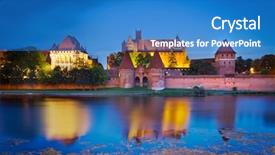  Presentation with reflection - Audience pleasing theme consisting of malbork-castle-in-poland backdrop and a teal colored foreground