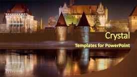  Presentation with poland - Slide set having malbork castle in poland background and a tawny brown colored foreground